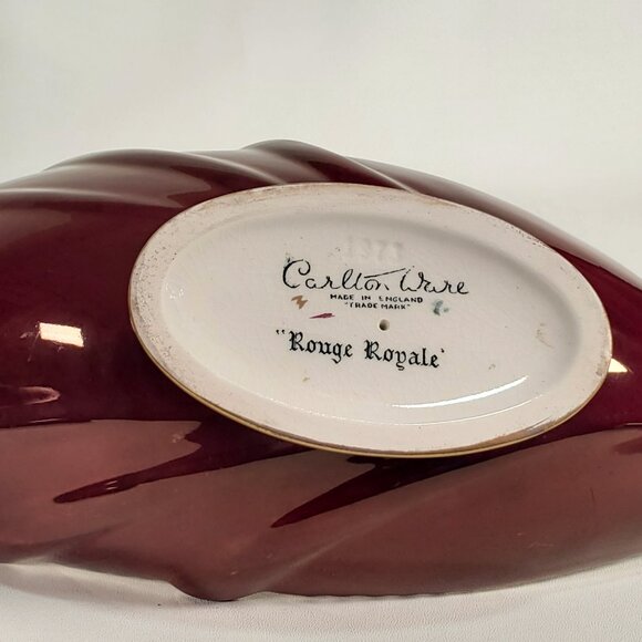 Vintage Carlton Ware 'Rouge Royal' Gravy / Sauce Boat – 1940s, Red & Gold - Picture 7 of 10